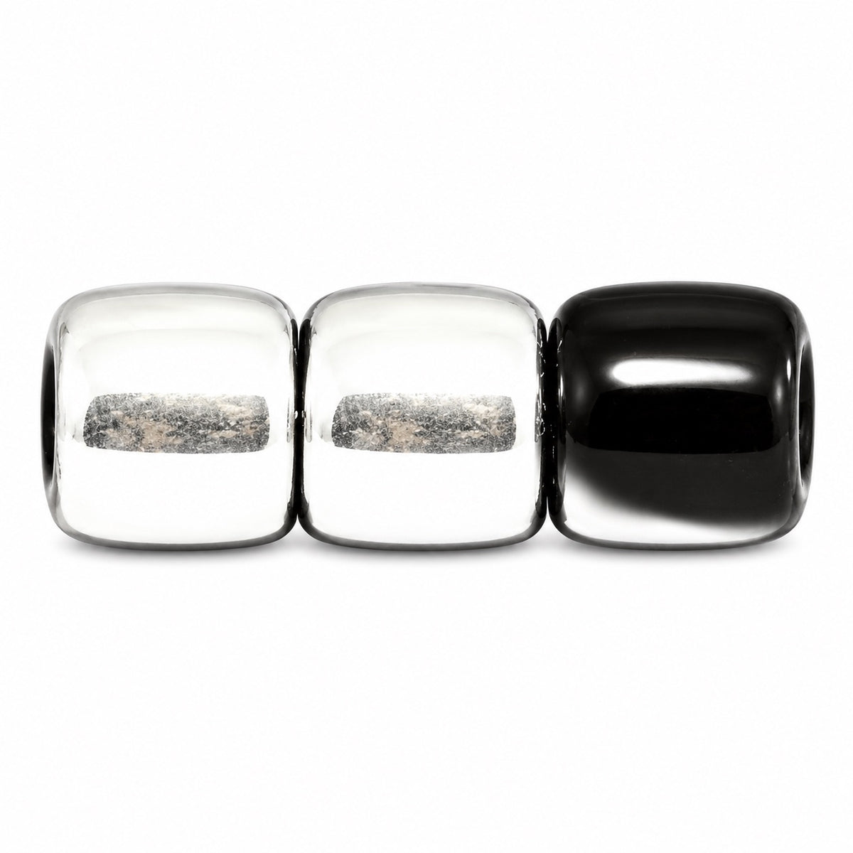Barel Beads, Black Crystal Silver Half Coating (23980-27001), Glass, Czech Republic
