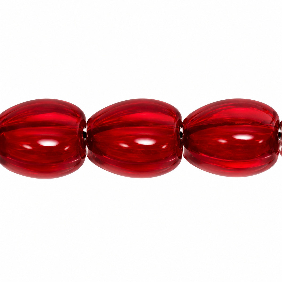 Heart Beads, Ruby Red (90080), Glass, Czech Republic