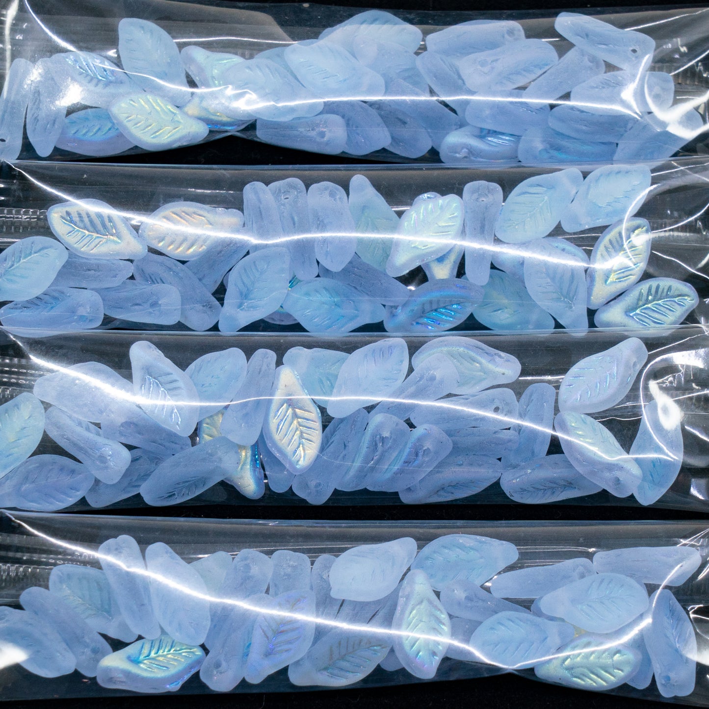 清仓 10克月桂叶珠，6 x 12毫米，透明浅紫晶哑光AB (20210-84100-28701)，玻璃，捷克共和国