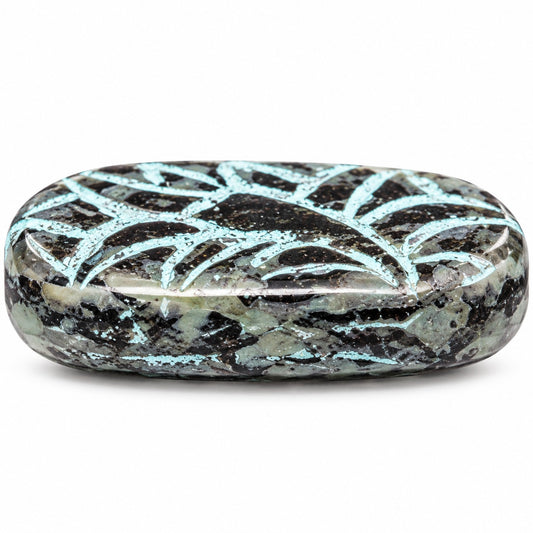 Oval With Ornament Beads, Black 96816 (23980-96816), Glass, Czech Republic