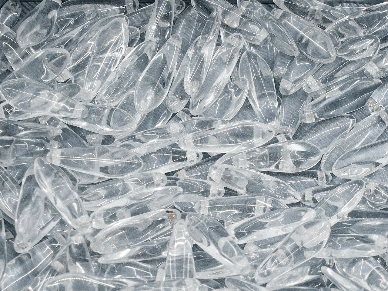 アウトレット ダガーチェコプレスガラスビーズ、5x16 mm、ガラス、チェコ共和国