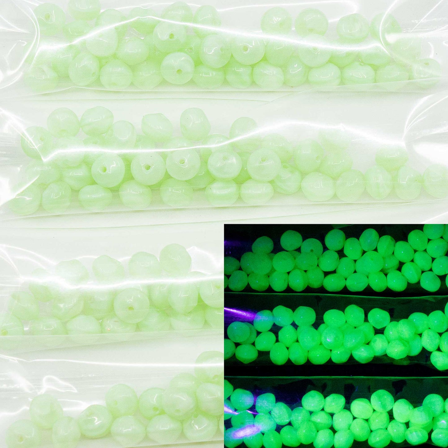 OUTLET 10 grams Meteorite Beads, 6 x 6 mm, Opaque Green (54100), Glass, Czech Republic