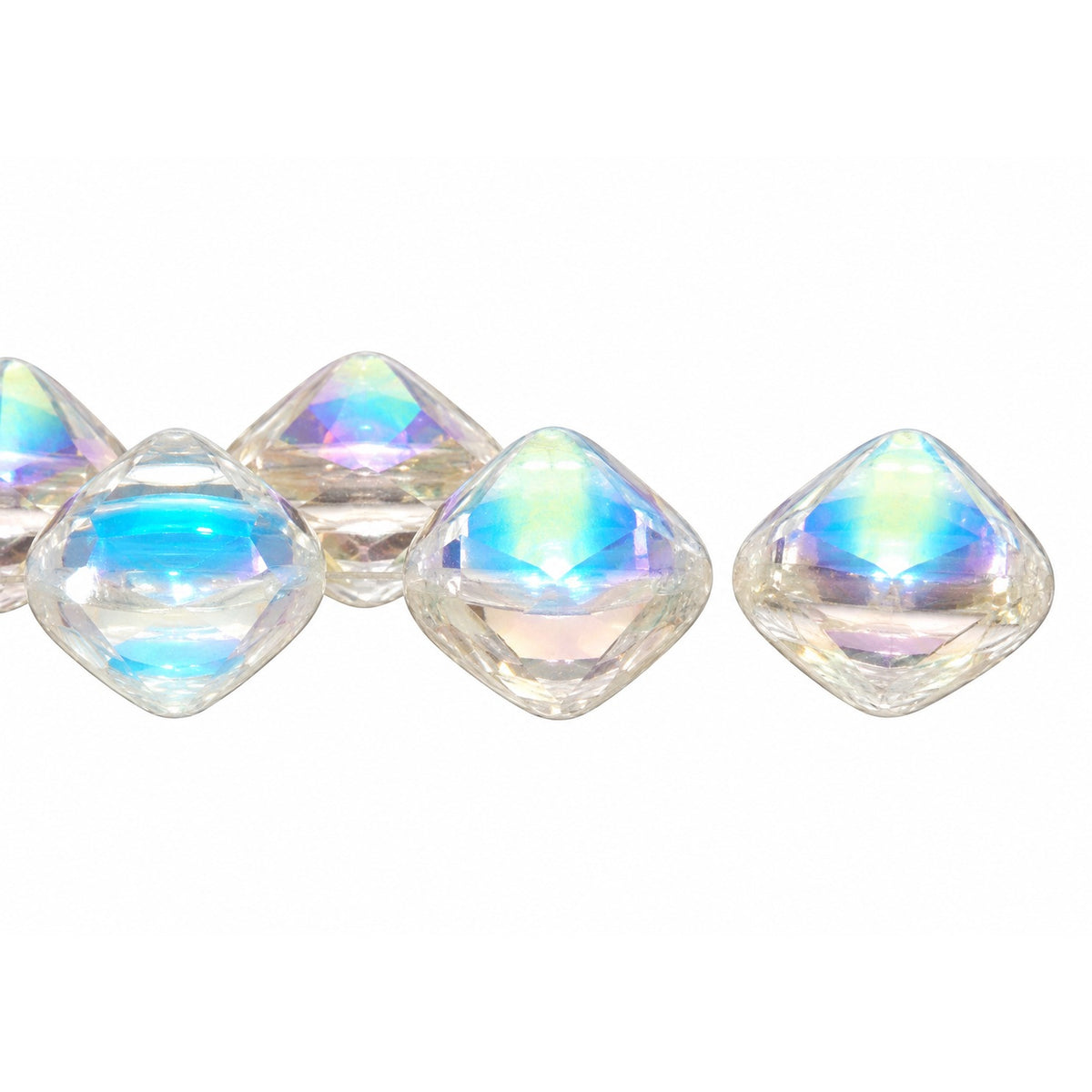 Silky 2-Hole Square Beads, Crystal 28801 (00030-28801), Glass, Czech Republic