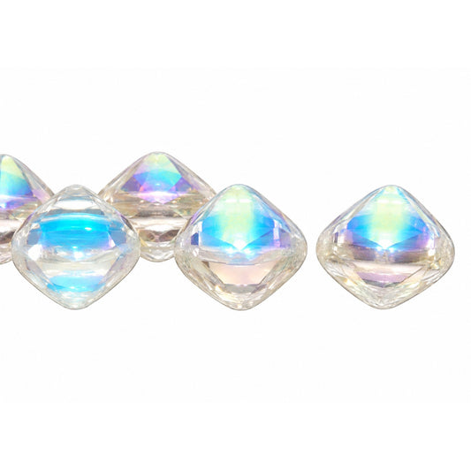 Silky 2-Hole Square Beads, Crystal 28801 (00030-28801), Glass, Czech Republic