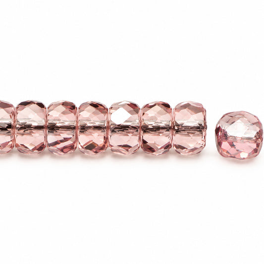 Faceted Special Cut Beads Rondelle, Transparent Light Amethyst Ab (20040-28701), Glass, Czech Republic