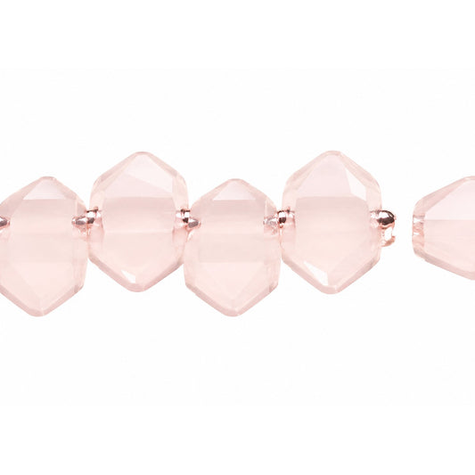 3-Hole Pressed Beads, Transparent Pink Matte (70200-84110), Glass, Czech Republic