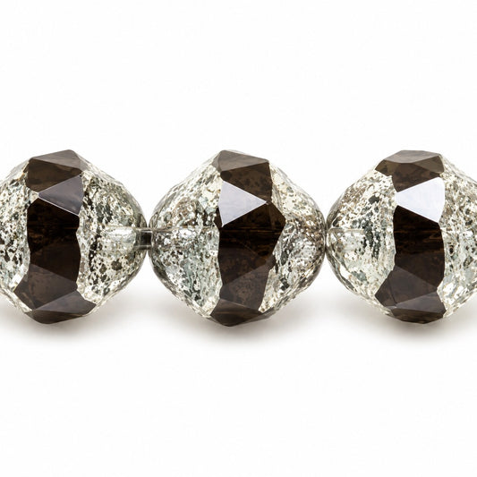 Special Cut Faceted Fire Polished Beads. Smashed, X3067 Stain Strong (x3067-86805), Glass, Czech Republic