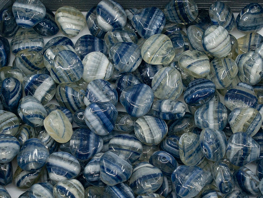 OUTLET 小扁贝壳珠，8x7 毫米，玻璃，捷克共和国