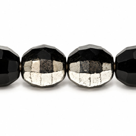 Faceted Special Cut Beads, Black Crystal Silver Half Coating (23980-27001), Glass, Czech Republic