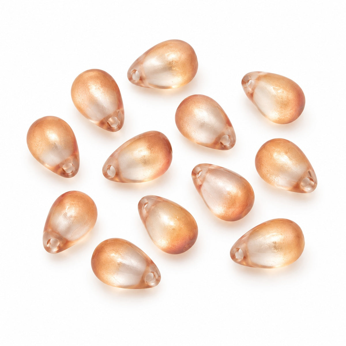 Drop Beads, Crystal Matte 22500 (00030-84110-22500), Glass, Czech Republic