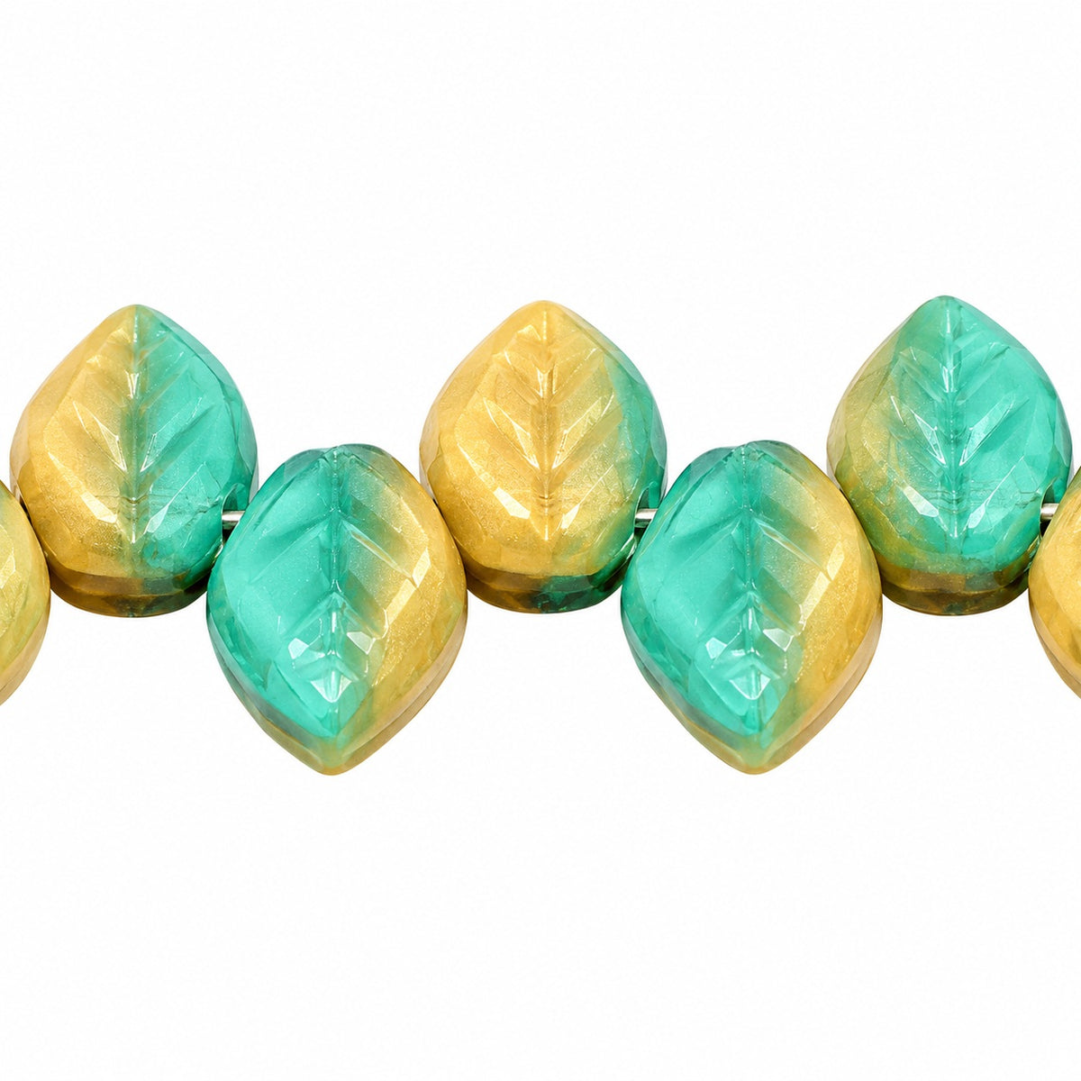 Small Leaf Pressed Beads, S0540 (s0540), Glass, Czech Republic