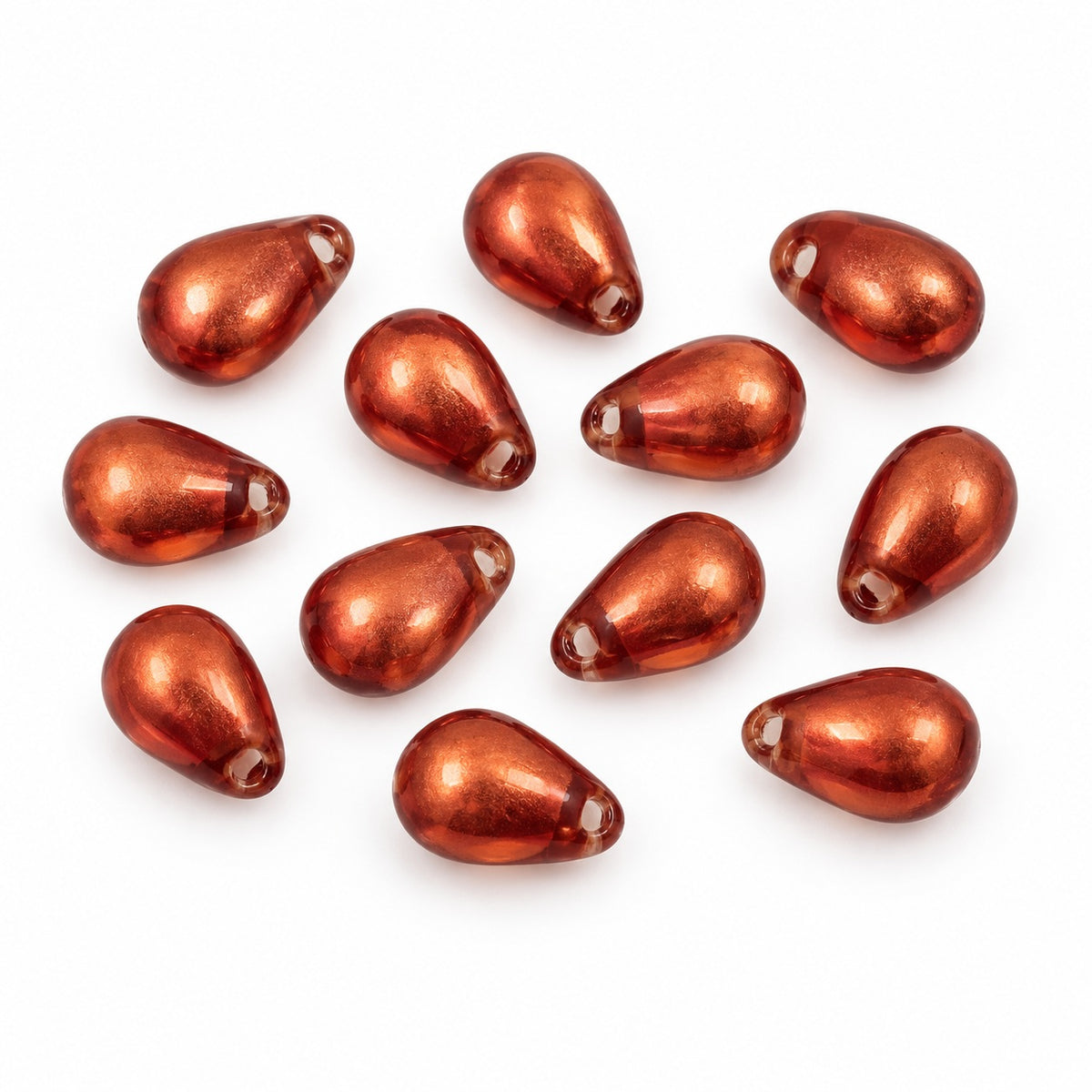 Drop Beads, Crystal Copper Matt (00030-01750), Glass, Czech Republic