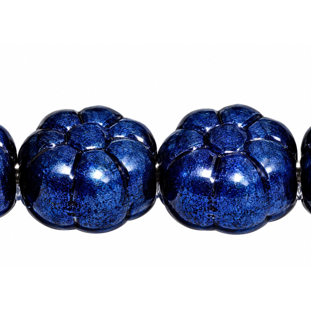 Flat Flower Beads, 99995 Luster Blue Full Coated (99995-14464), Glass, Czech Republic