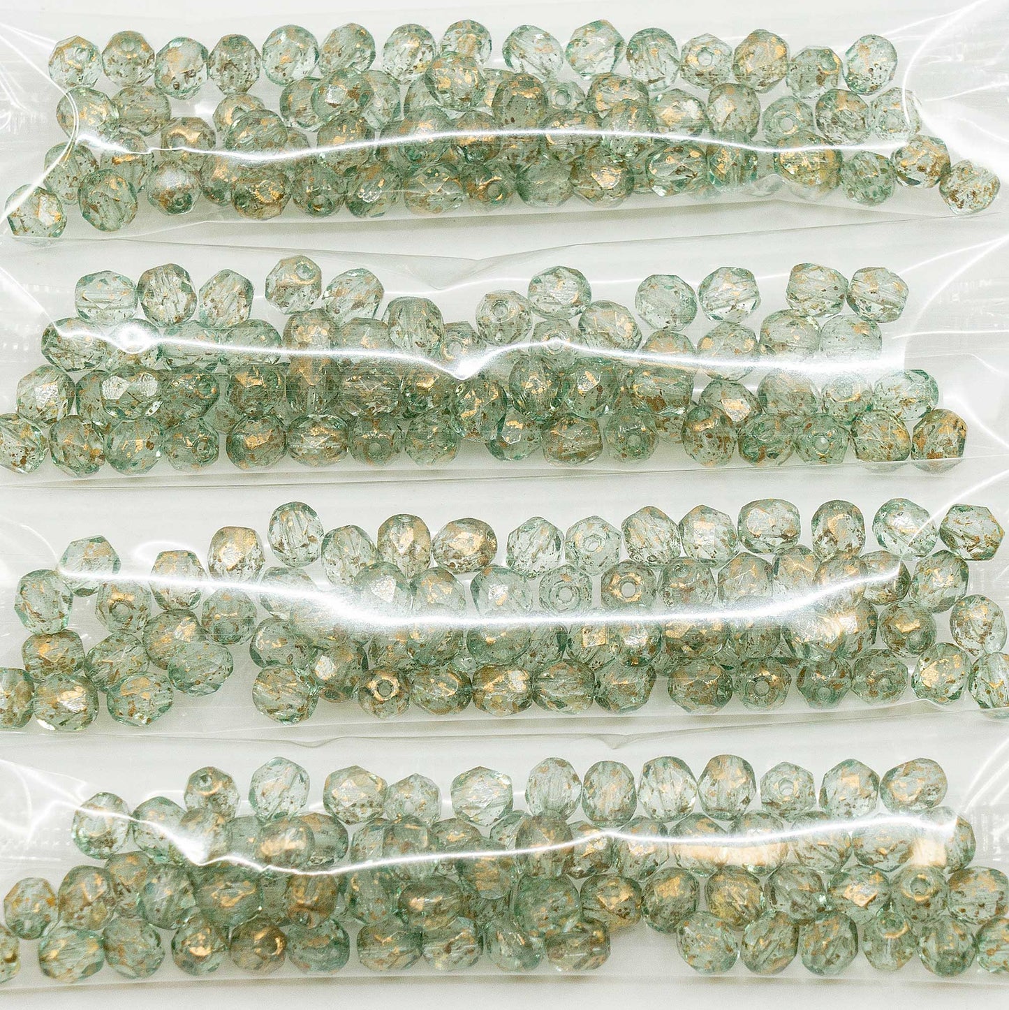 OUTLET 10 grams Faceted Round Fire Polished Beads, 5 x 5 mm, Crystal 91704 (00030-91704), Glass, Czech Republic