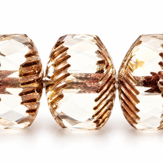 Faceted Special Rondelle Beads Fire Polished, Crystal Stain Strong (00030-86805), Glass, Czech Republic