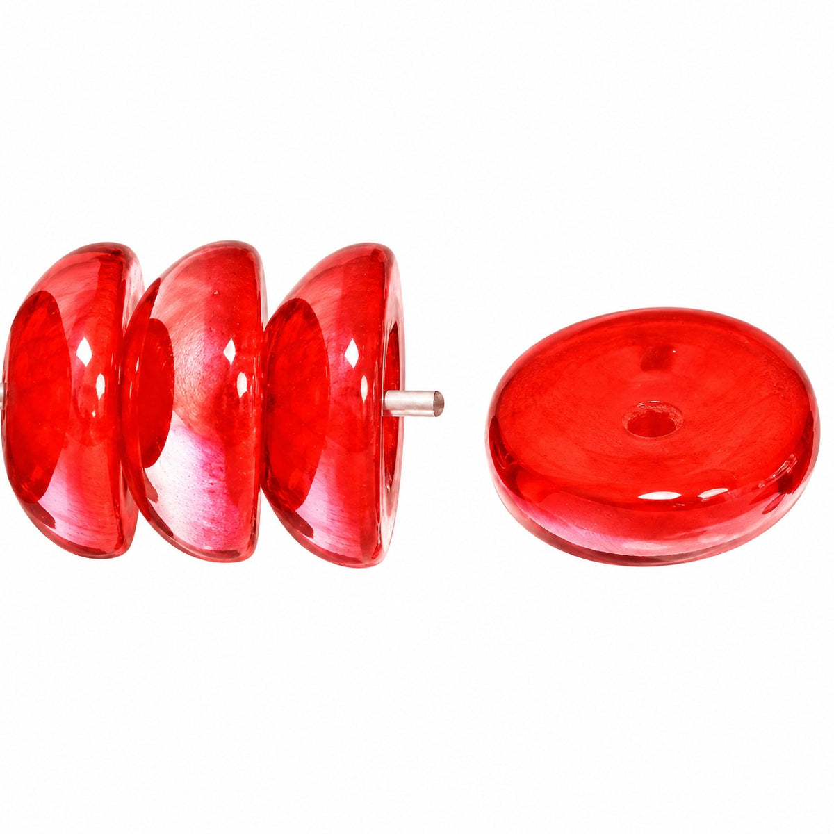 Piggy Beads, Red Amber (93180-23501), Glass, Czech Republic