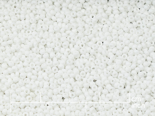 OUTLET Rocailles Seed Beads Preciosa Ornela size 10/0, Chalk White White (03000), Glass, Czech Republic