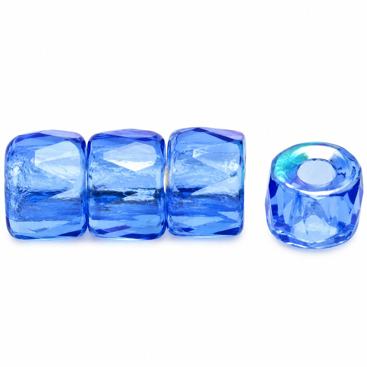 Faceted Oval Beads Special Cut, Cobalt Ab (30050-28701), Glass, Czech Republic