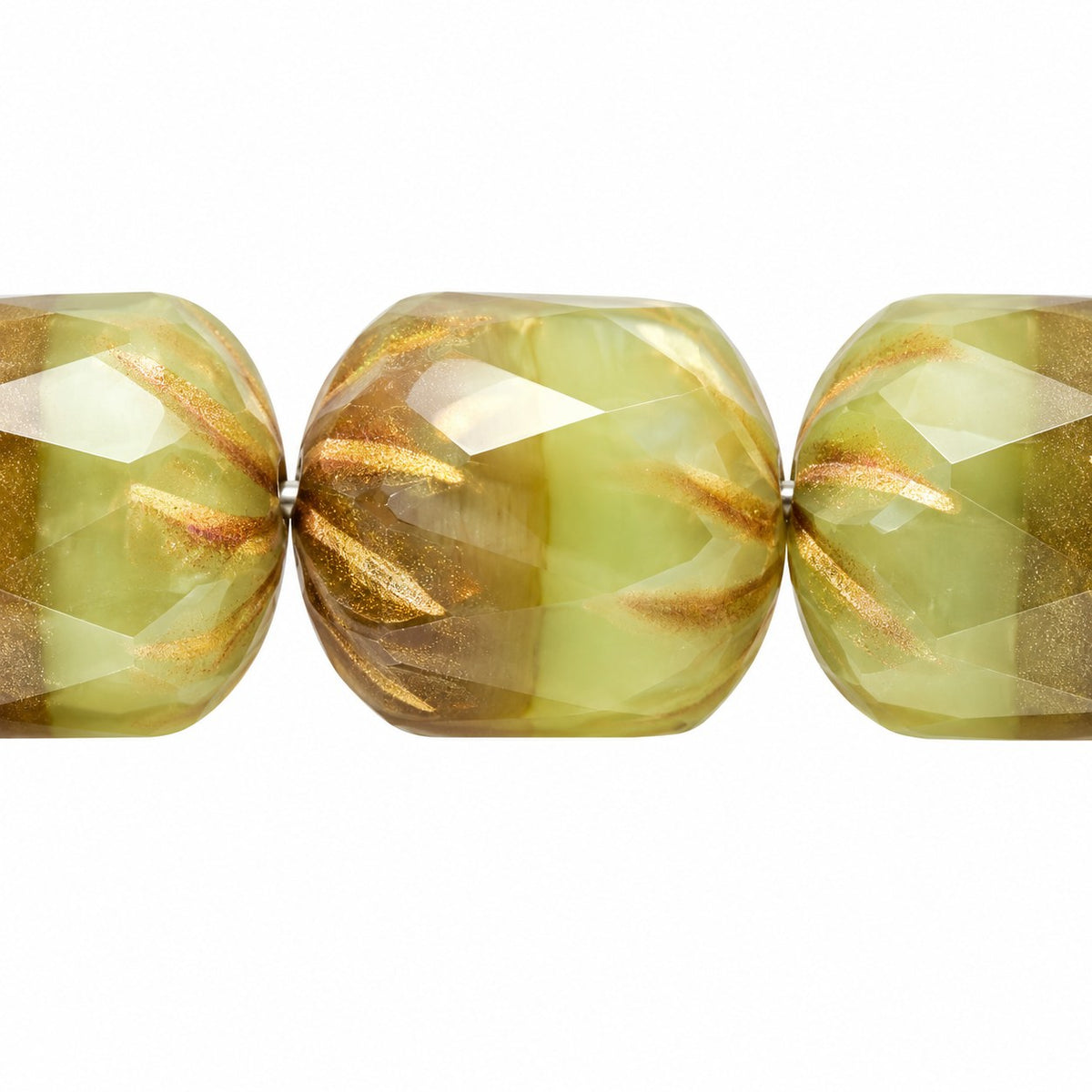 Fire Polished Faceted Cathedral Beads, X1141 Gold Lined (x1141-54202), Glass, Czech Republic