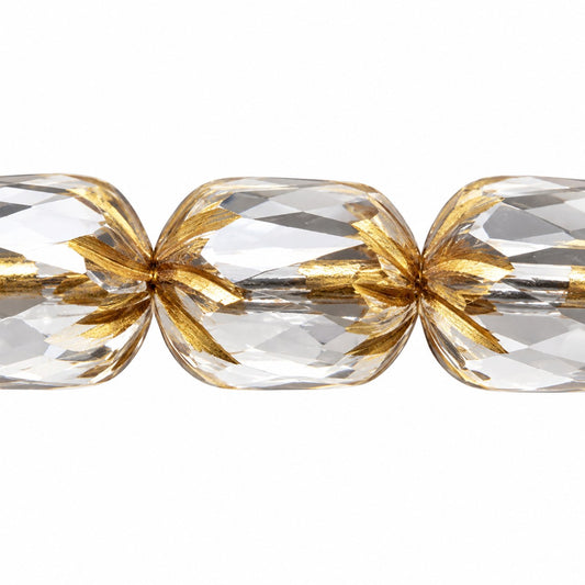 Fire Polished Faceted Cathedral Beads, Crystal Gold Lined (00030-54202), Glass, Czech Republic