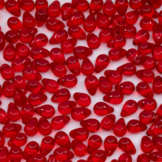 OUTLET 10 grams Drop Beads, 4 x 6 mm, Light Siam (90070), Glass, Czech Republic