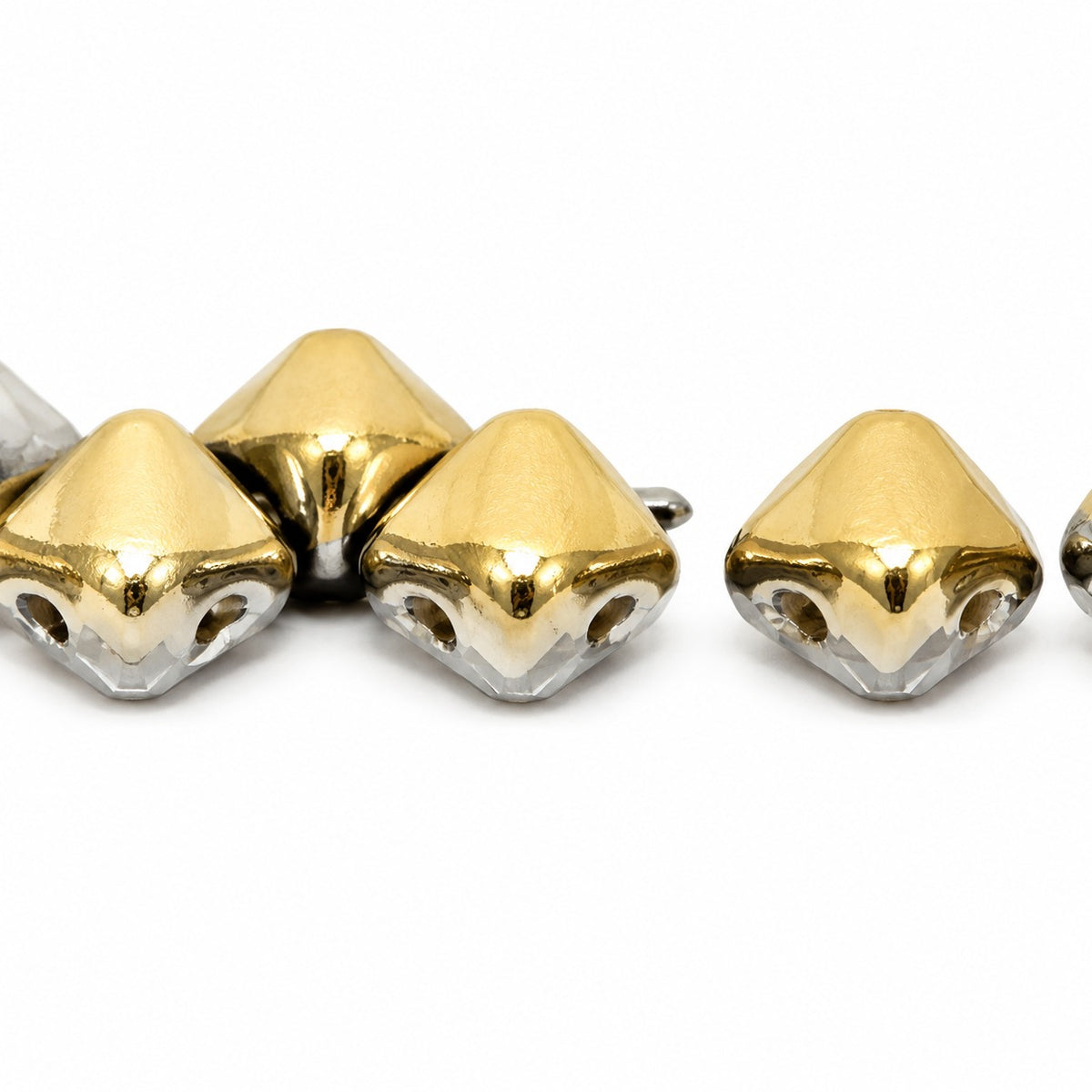 Silky 2-Hole Square Beads, Opaque Gray Gold (43000-26441), Glass, Czech Republic