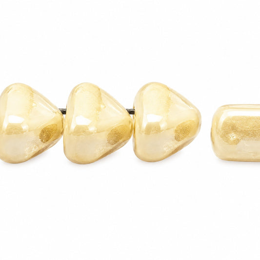 Triangle Beads, Chalk White Luster Cream (03000-14401), Glass, Czech Republic