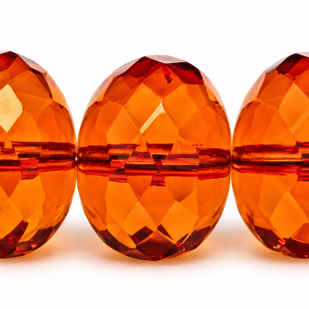 Special Cut Faceted Fire Polished Beads, Transparent Orange (10060), Glass, Czech Republic