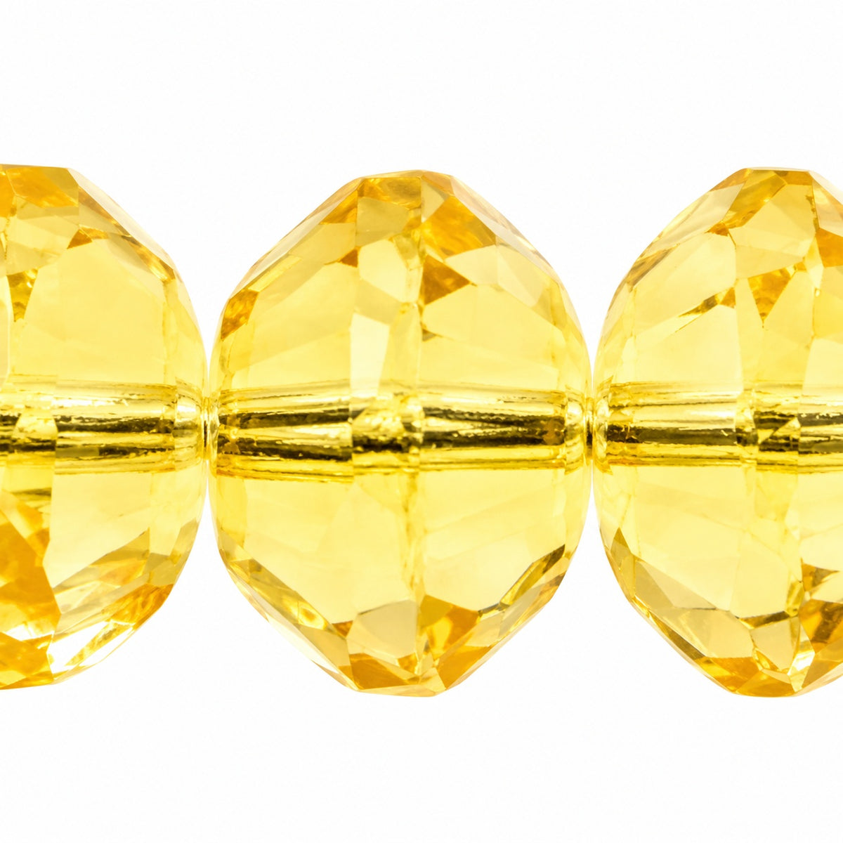 Special Cut Faceted Fire Polished Beads, Transparent Yellow (80120), Glass, Czech Republic