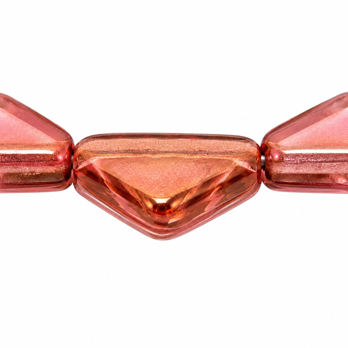 Triangle Pressed Beads, Crystal Luster Red Full Coated (00030-14495), Glass, Czech Republic