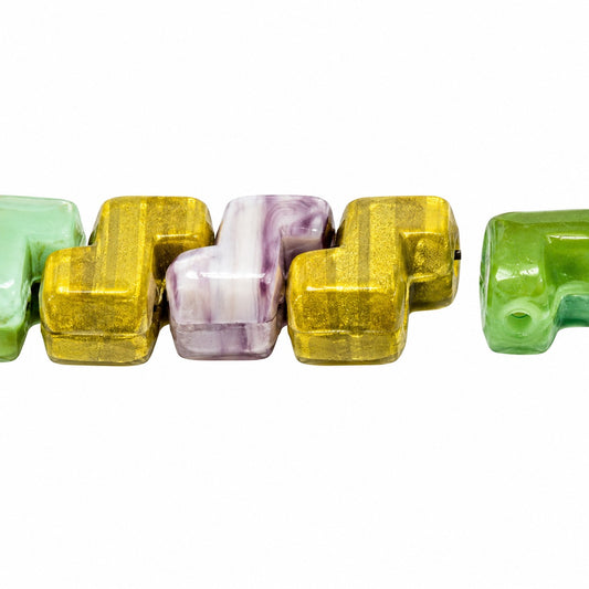 2-Hole Pressed Beads, X1042 (x1042), Glass, Czech Republic