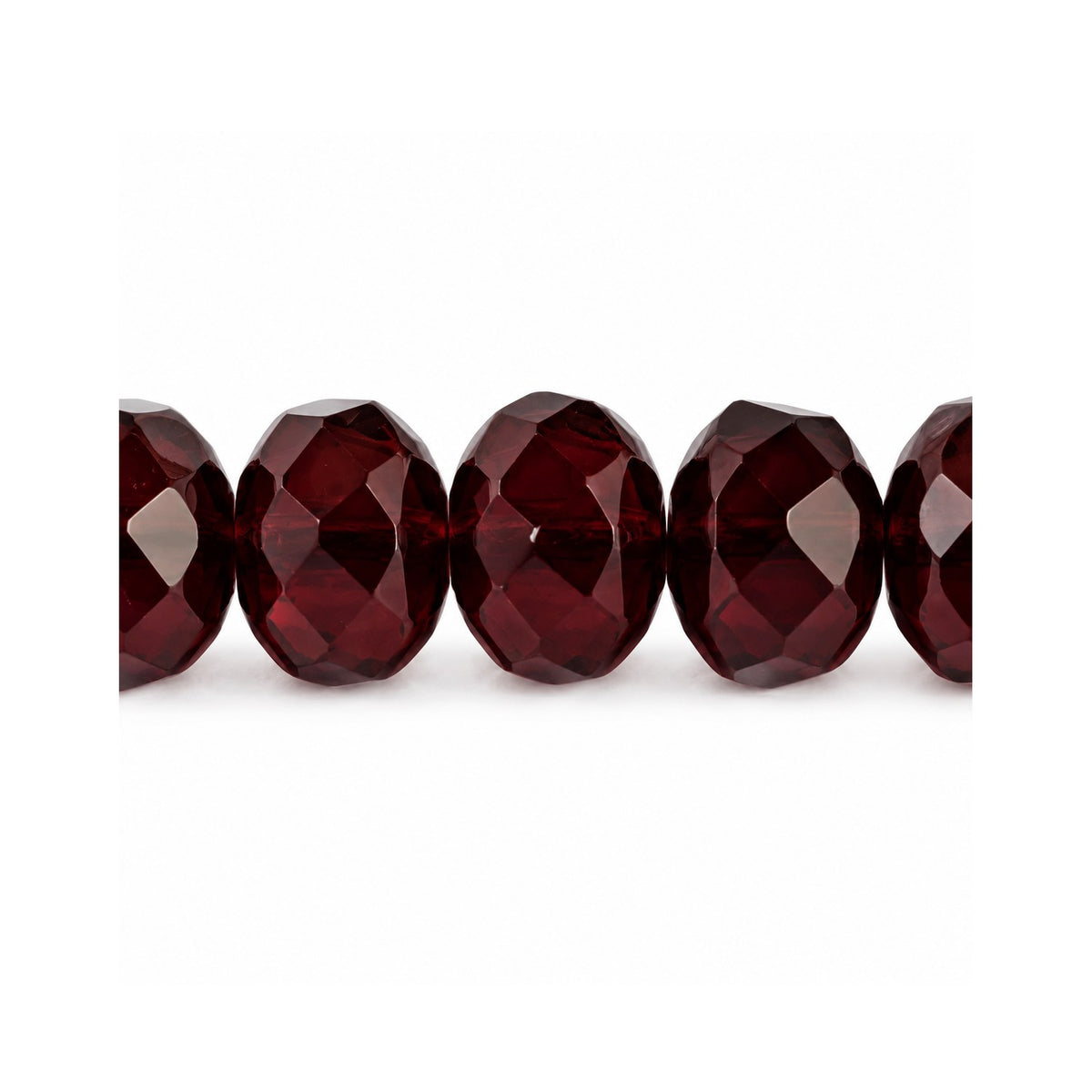 Special Cut Faceted Fire Polished Beads, Transparent Red (90100), Glass, Czech Republic