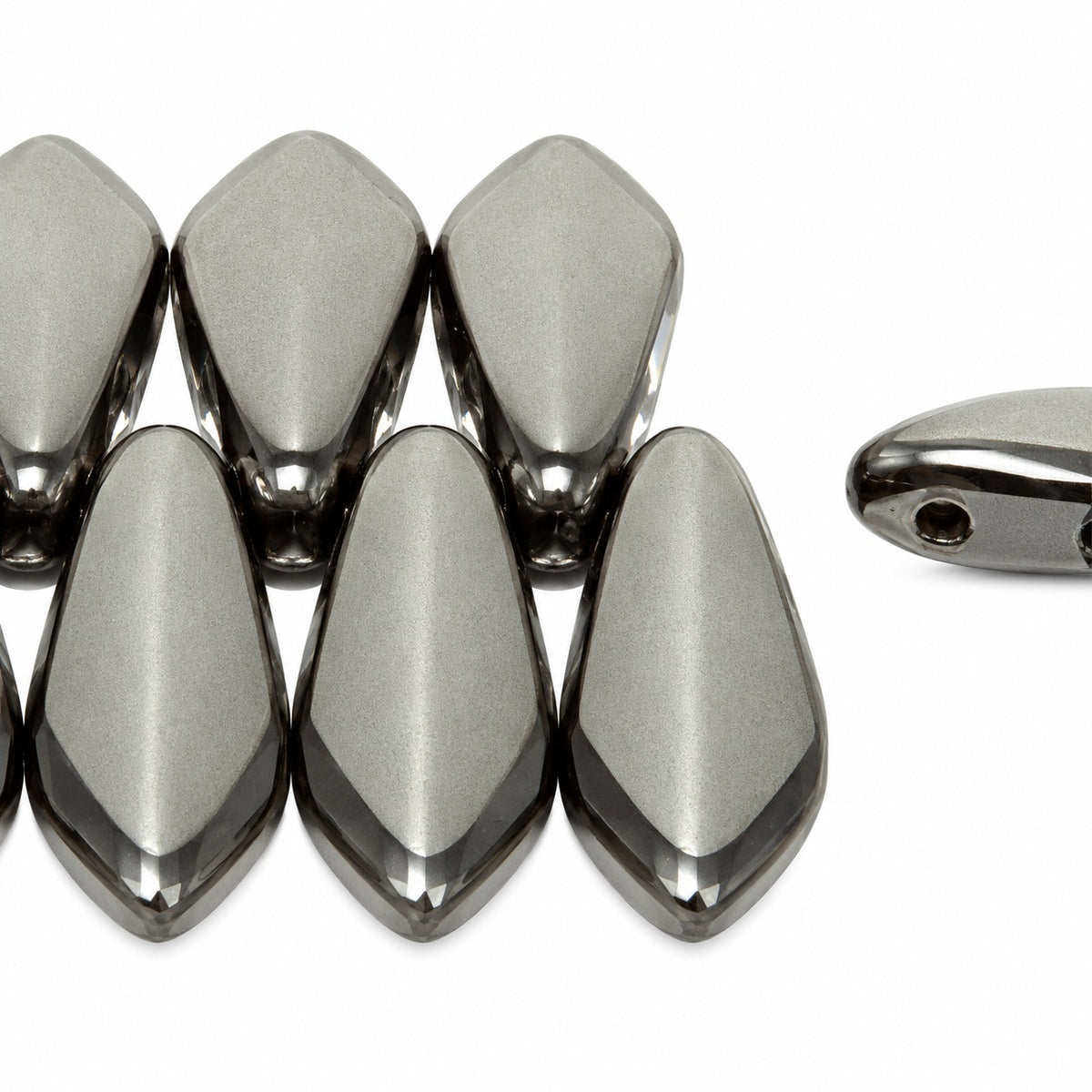Dagger Beads, Black (23980), Glass, Czech Republic