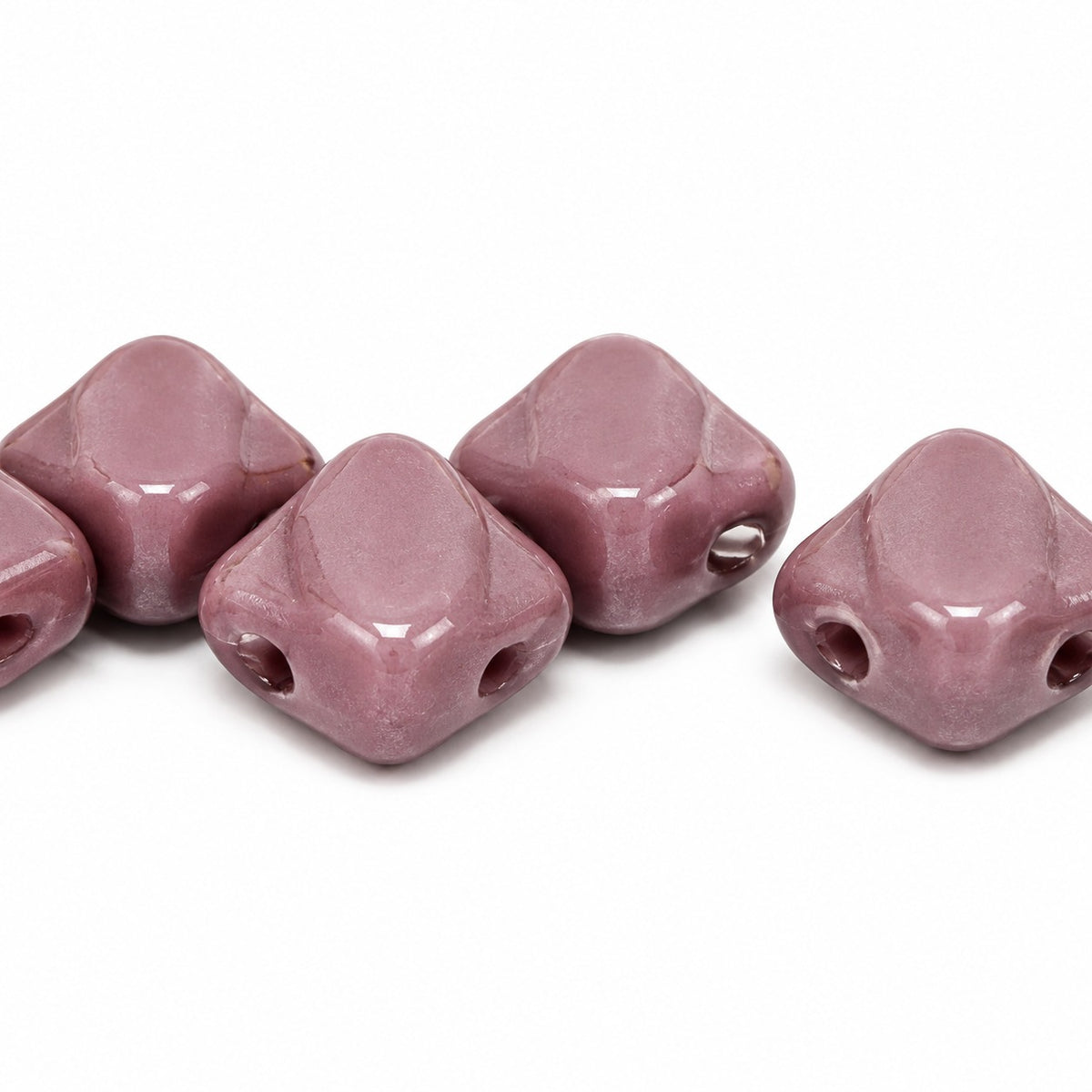 Silky 2-Hole Square Beads, X1824 (x1824), Glass, Czech Republic