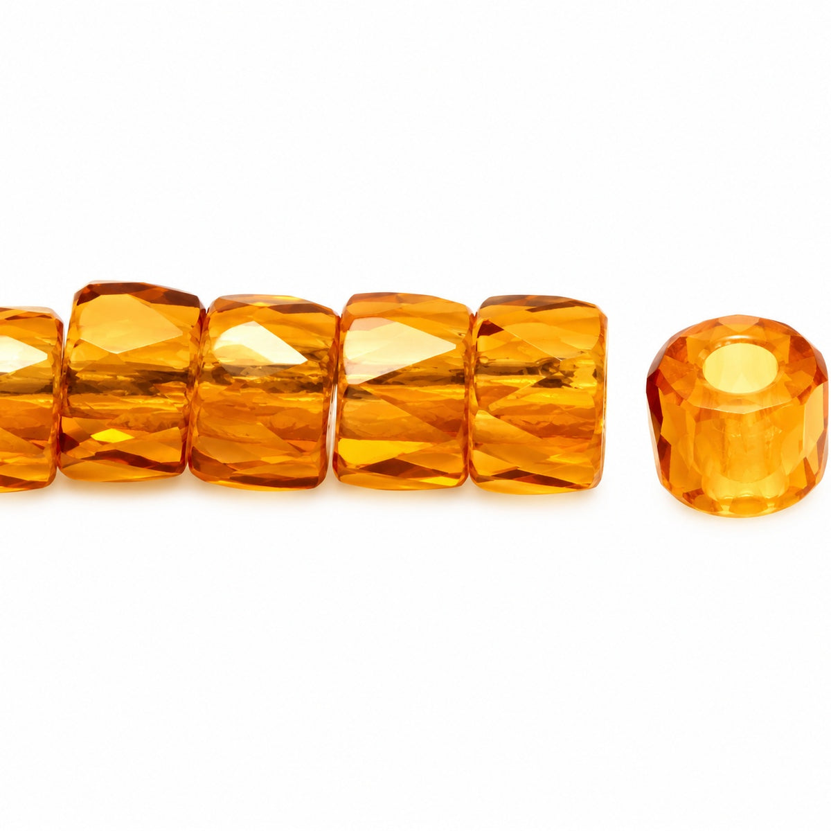 Faceted Oval Beads Special Cut, Transparent Orange (10080), Glass, Czech Republic