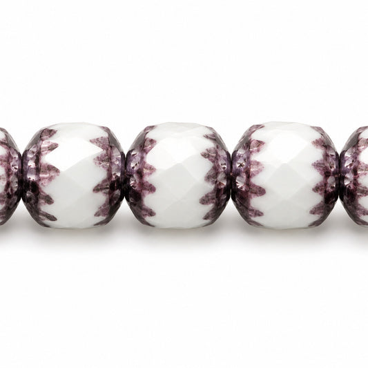 Cathedral Faceted Fire Polished Beads, White Bronze (02010-14415), Glass, Czech Republic