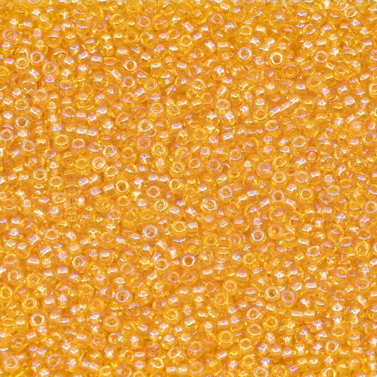 OUTLET 10 grams Preciosa Ornela Seed Beads, Round Hole, Loose, 10/0, lt. topaz, rainbow (11020), Glass, Czech Republic