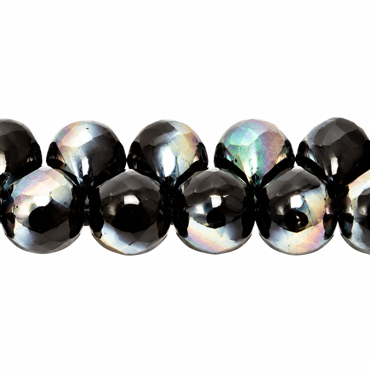 Drop Beads, Black 22501 (23980-22501), Glass, Czech Republic