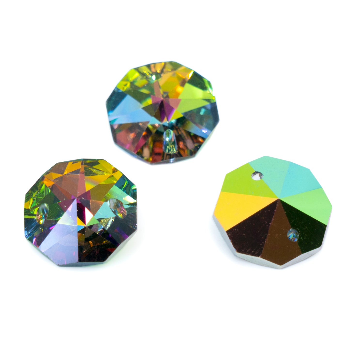 アウトレット 5グラム オクタゴンファセットクリスタルガラスストーン、15 x 15 mm、クリスタルヴィトレイルミディアム（00030-28137）、ガラス、チェコ共和国