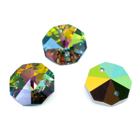 アウトレット 5グラム オクタゴンファセットクリスタルガラスストーン、15 x 15 mm、クリスタルヴィトレイルミディアム（00030-28137）、ガラス、チェコ共和国