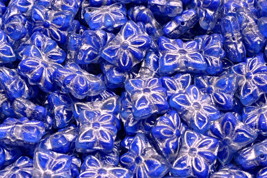 Butterfly Beads, Red (R0336-54301), Glass, Czech Republic