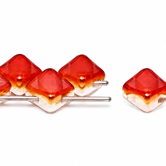 Silky 2-Hole Square Beads, White 29131 (02010-29131), Glass, Czech Republic