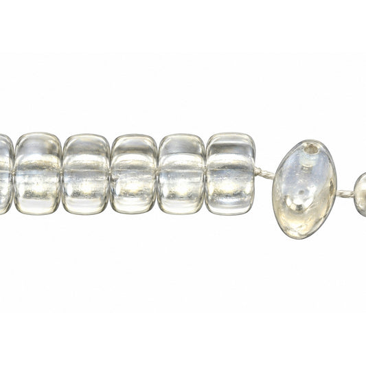 3-Hole Pressed Oval Beads, Crystal Gray Blue Shade (00030-23701), Glass, Czech Republic