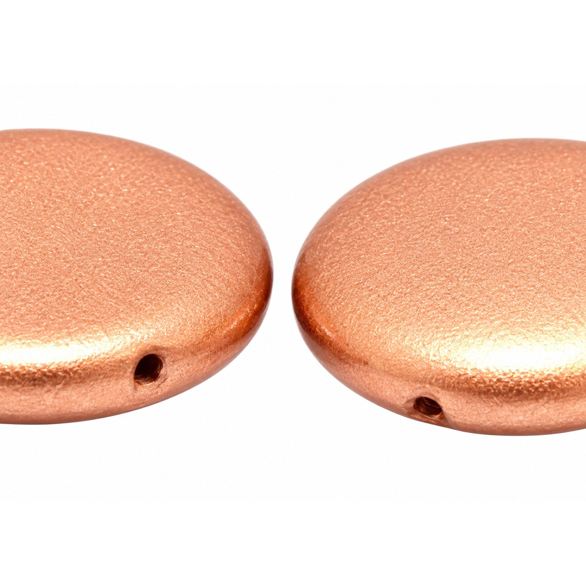 2-Hole Coin Beads, Crystal Light Vintage Copper (00030-01770), Glass, Czech Republic