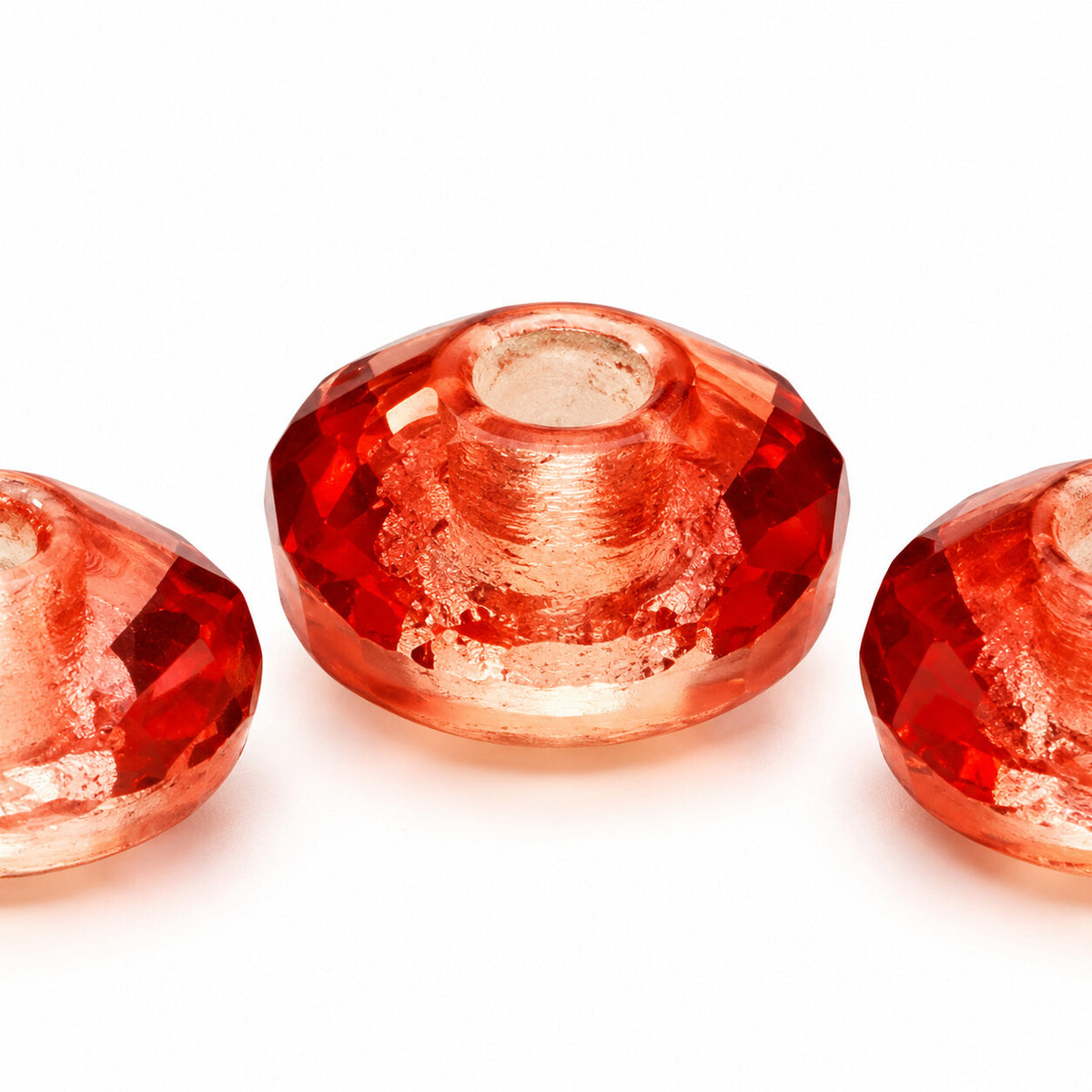 Rivoli Large Hole Faceted Special Cut Beads, Transparent Pink (70110), Glass, Czech Republic