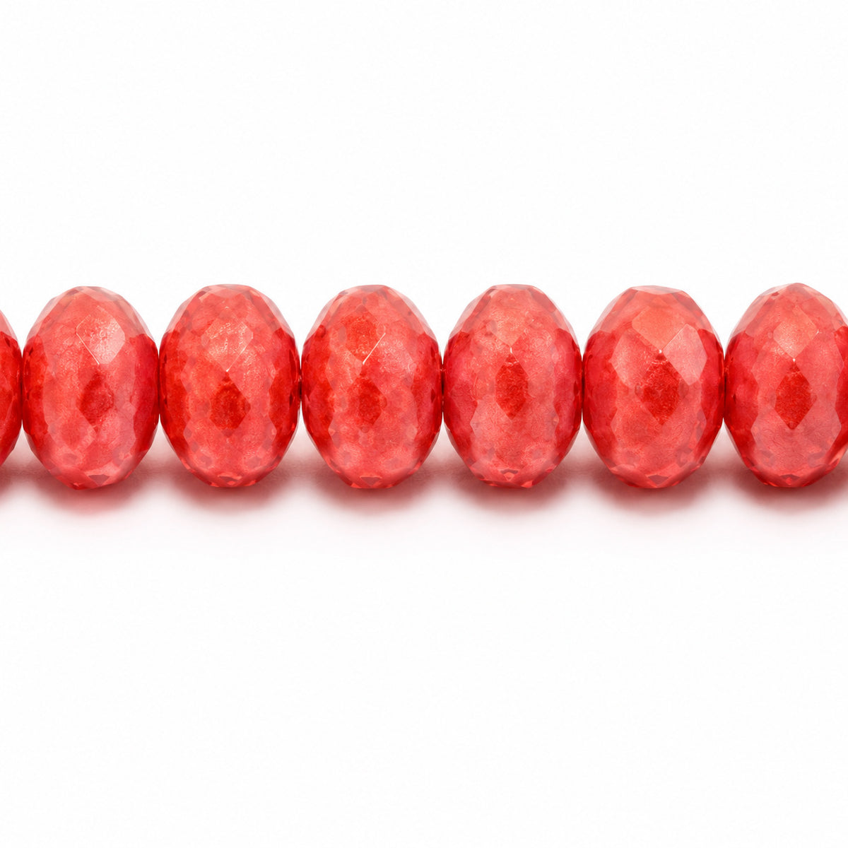 Special Cut Faceted Fire Polished Beads, Red (93400), Glass, Czech Republic