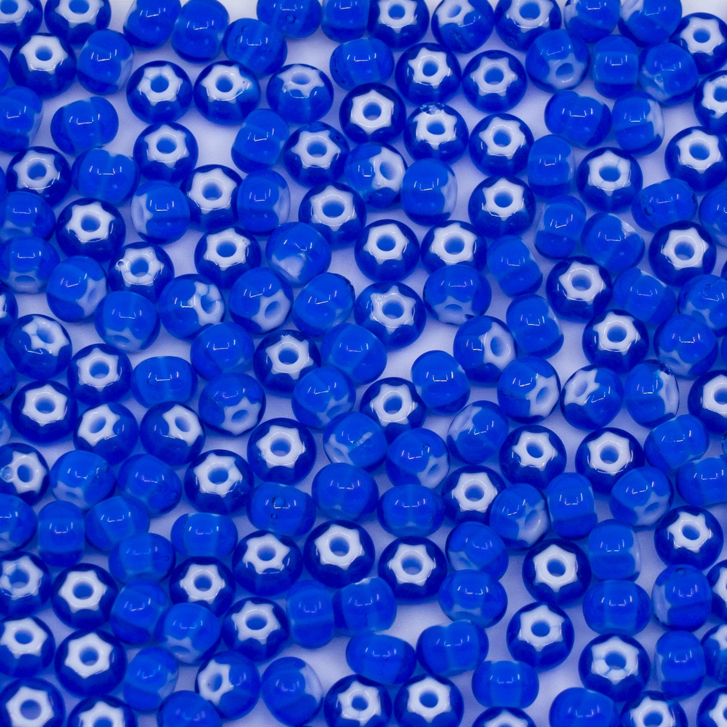 OUTLET 10 grams Cornelian Star Preciosa Ornela Seed Beads, 5/0, Blue Star (33710), Glass, Czech Republic