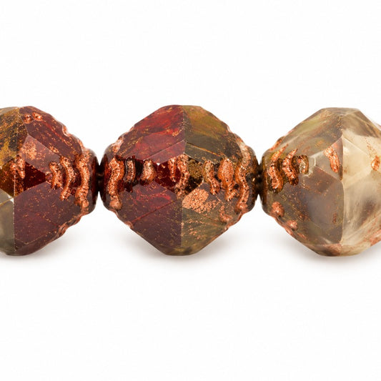 Wasp Special Cut Faceted Fire Polished Beads, X1027 47589 (x1027-47589), Glass, Czech Republic