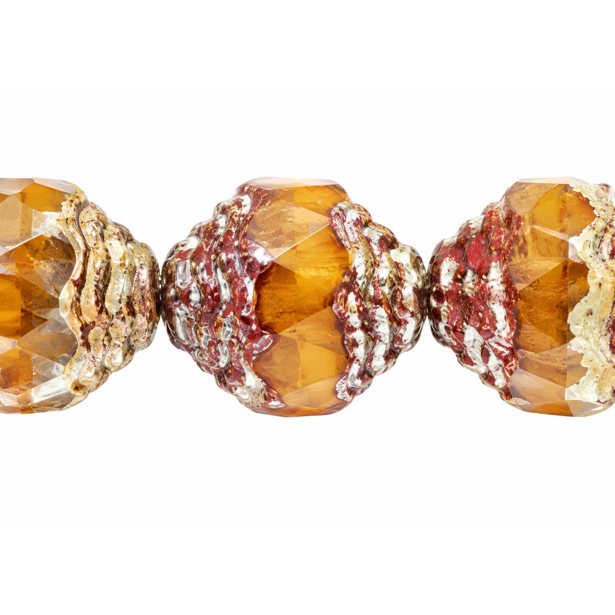 Special Cut Faceted Fire Polished Beads, X1132 Picasso (x1132-43400), Glass, Czech Republic