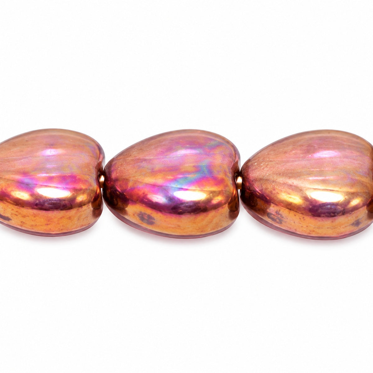 Heart Beads, Crystal Vega Iris (00030-15781), Glass, Czech Republic